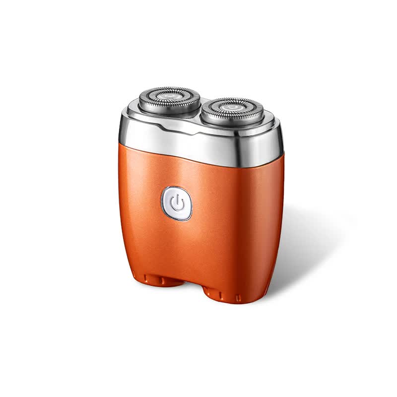 V888-ELOSUNG16333-215793-00 Orange Portable Twin-Head Electric Shaver - Compact Rechargeable Razor for Men - Image 1