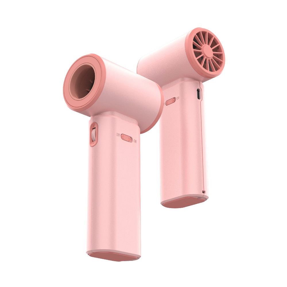 V888-ELOSUNG16461-216184-00 Pink Portable 2-in-1 Mini Handheld Fan and Hair Dryer - Image 1