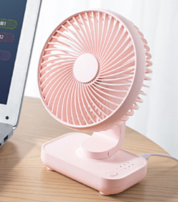 V888-ELOSUNG16591-216630-00 Pink Portable Mini Fan - Compact, Quiet, and Rechargeable for Personal Cooling - Image 1