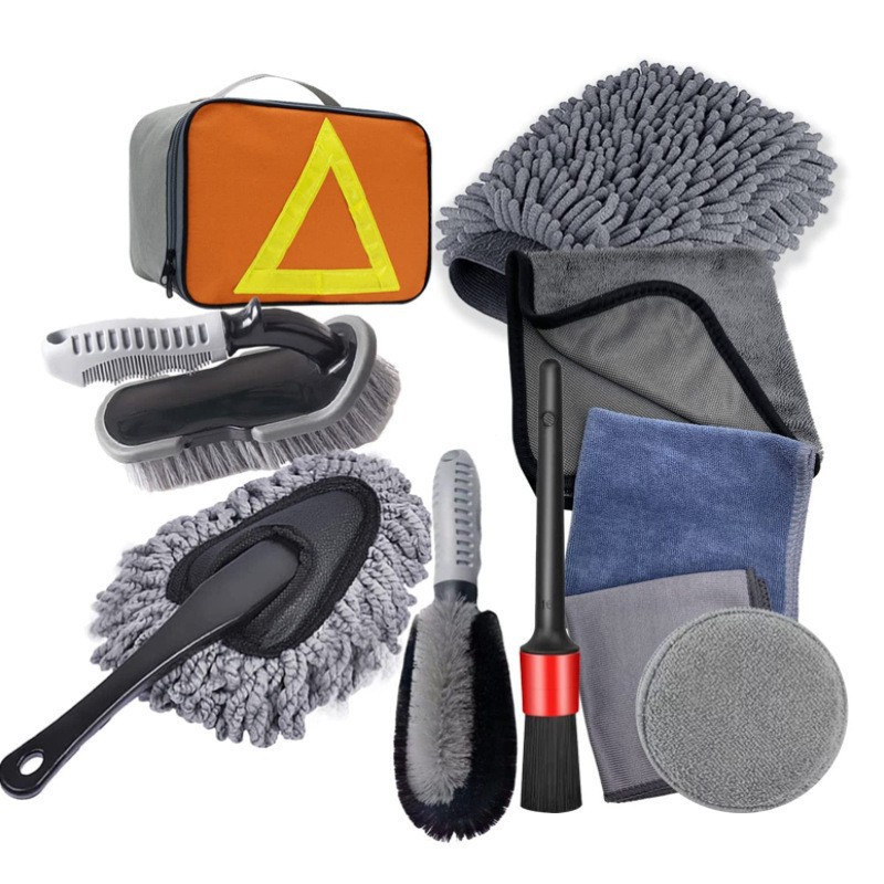 V888-ELOSUNG16607-216913-00 Complete Car Cleaning Kit with Microfiber Towels and Brushes – All-In-One for Interior and Exterior Care - Image 1