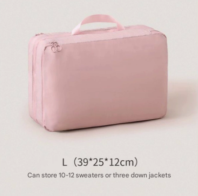 V888-ELOSUNG16635-216844-00 Pink Big Size Multifunctional Compact Travel Organizer Bag Stores 6-8 Essentials for Easy Access - Image 1