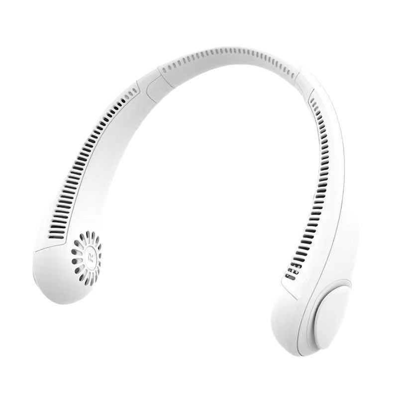 V888-ELOSUNG16667-222297-00 2 PCS White Portable Neck Fan - Hands-Free Personal Fan, Quiet and Adjustable, Ideal for Outdoor and Indoor Use - Image 1