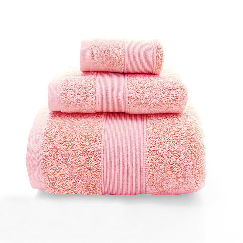 V888-ELOSUNG16752-223261-00 Pink Luxury 100% Cotton Towel Set - 3-Piece Combed Cotton Bath Towel Set - Image 1
