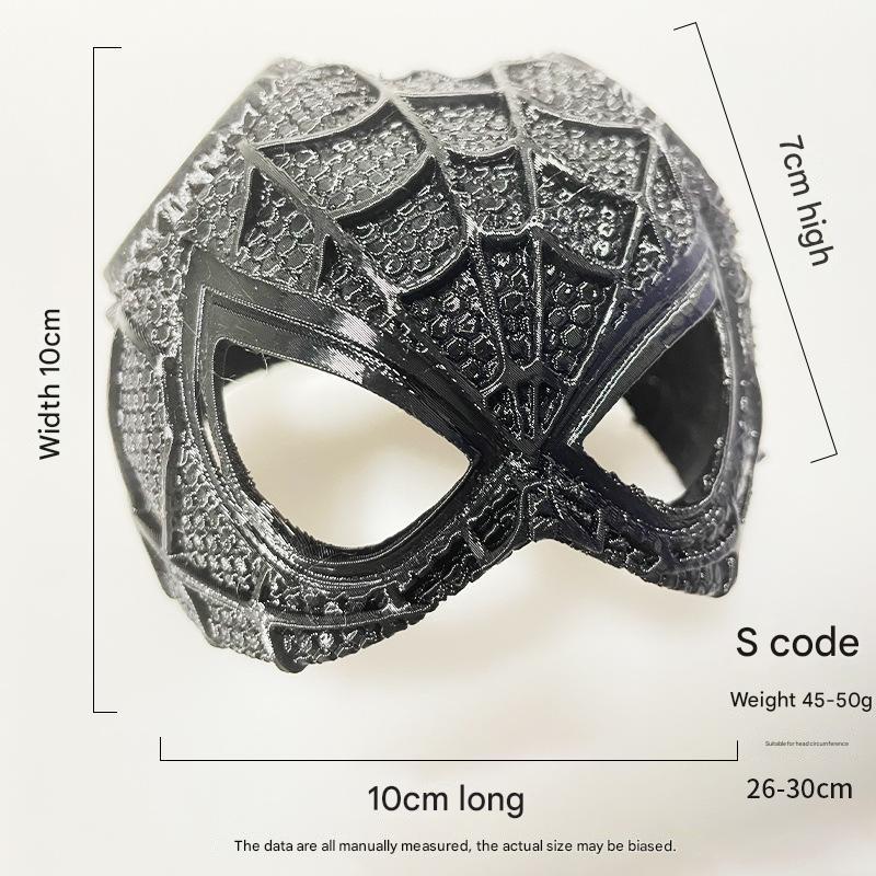V888-ELOSUNG17101-214304-00 Size S Black DIY 3D Printed Spider-Man Cat Mask - Mini Decorative Half-Face Mask for Pets - Image 1