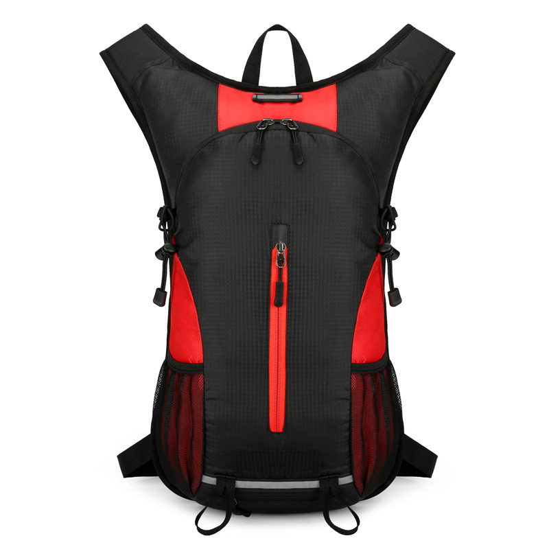 V888-ELOSUNG17158-214503-00 Black and Red Patchwork Style Lightweight Outdoor Cycling Backpack - Durable and Water-Resistant Oxford Fabric, Large Capacity Sports Hiking Bag, Unisex Design - Image 1