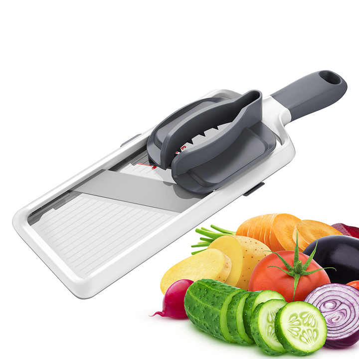 V888-ELOSUNG17534-216467-00 Grey Multi-Function Vegetable Cutter, Potato Slicer, Fruit Slicing Machine, Grater for Carrots & More - Image 1