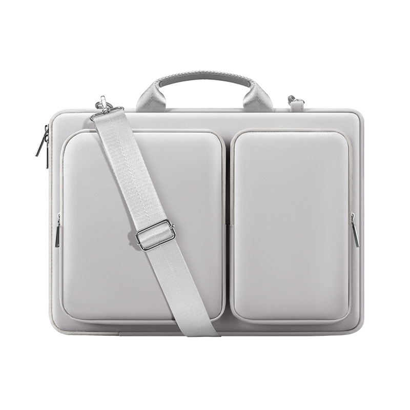 V888-ELOSUNG17666-218448-00 Grey 15.6-Inch Shockproof Laptop Bag with Compartments – Slim Design, Travel-Ready - Image 1