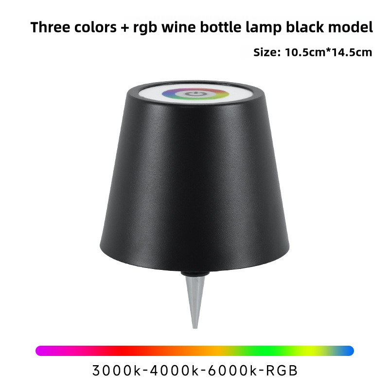 V888-ELOSUNG17719-222268-00 Black RGB Color-Changing LED Bottle Lamp – Adjustable Smart Lighting for Home Decor - Image 1