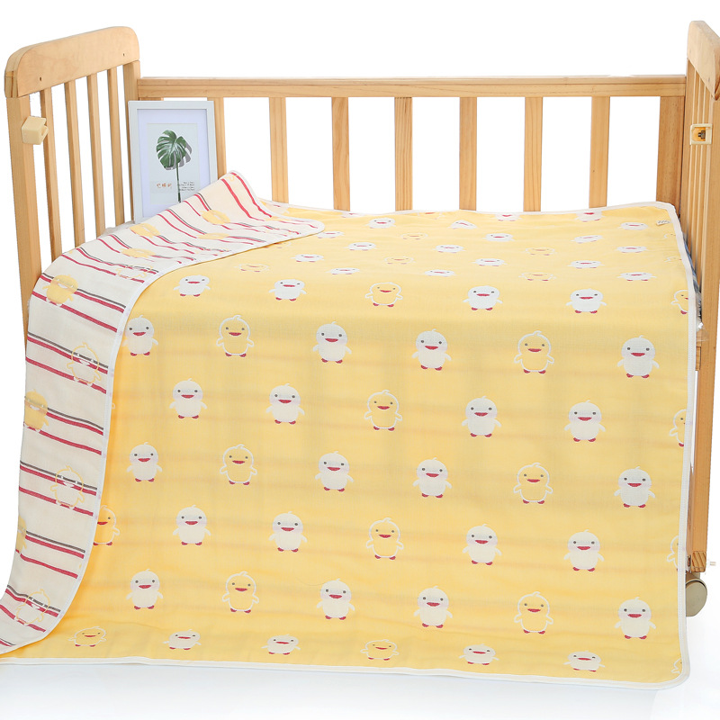 V888-ELOSUNG18000-223279-00 Yellow Chick, 6-Layer Muslin Baby Blanket - Soft Cotton Bedding for Infants and Toddlers, 110x110 cm, - Image 1