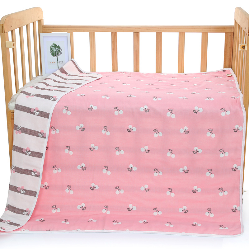 V888-ELOSUNG18001-223280-00 Pink Cherry, 6-Layer Muslin Baby Blanket - Soft Cotton Bedding for Infants and Toddlers, 110x110 cm, - Image 1