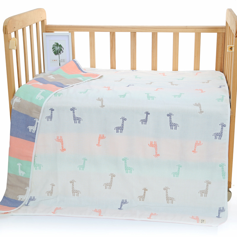 V888-ELOSUNG18005-223284-00 Giraffe, 6-Layer Muslin Baby Blanket - Soft Cotton Bedding for Infants and Toddlers, 110x110 cm, - Image 1