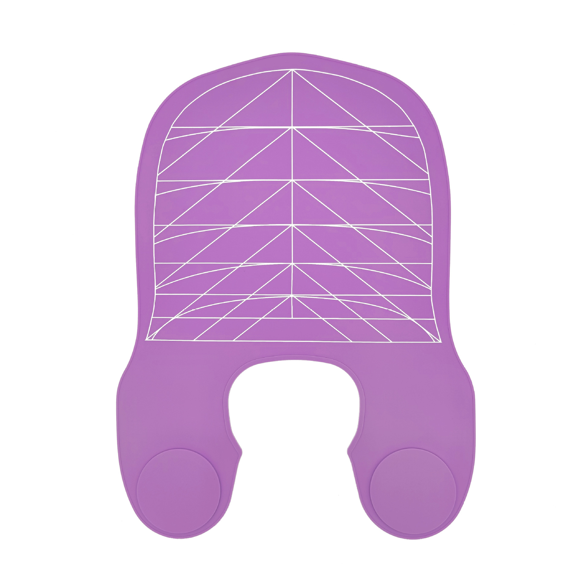 V888-ELOSUNG18077-202503071331-00 Purple Striped Silicone Hairdressing Cape - Extended Oversized Shoulder Pad for Hair Dyeing and Perming - Image 1
