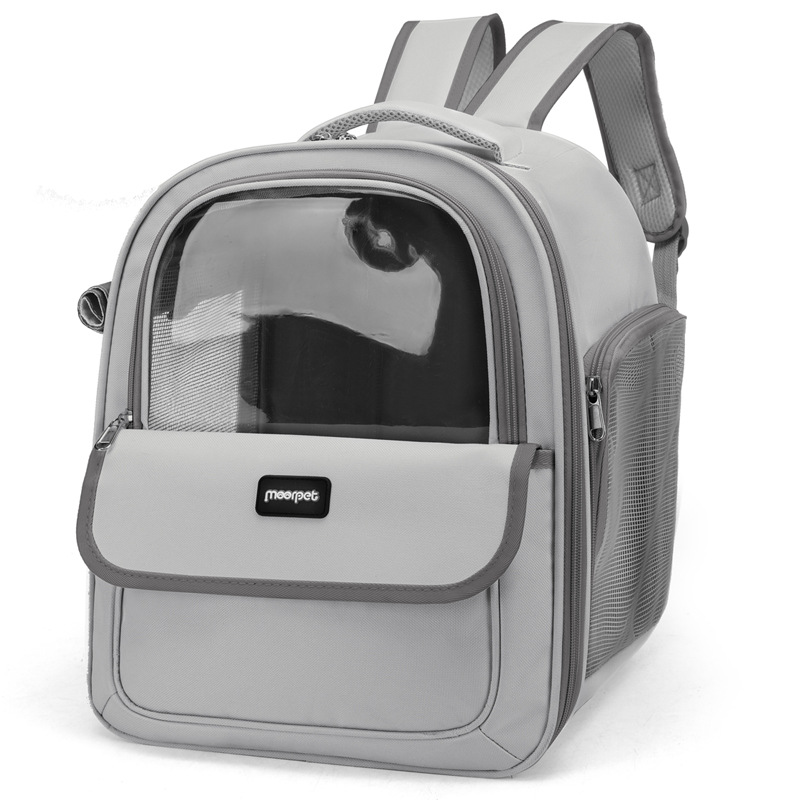 V888-ELOSUNG18088-202503181047-00 Gray Pet Carrier Backpack - Space Capsule Design for Cats & Small Dogs - Image 1