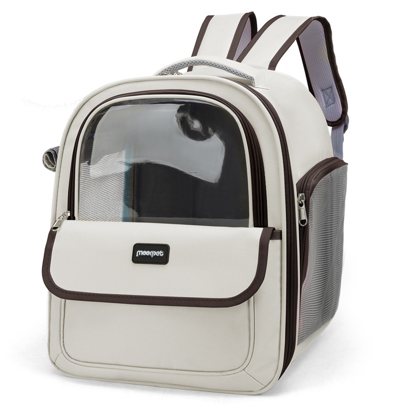 V888-ELOSUNG18091-202503181047-00 Coffee Pet Carrier Backpack - Space Capsule Design for Cats & Small Dogs - Image 1