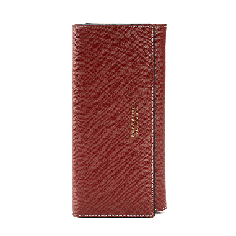 V888-ELOSUNG18259-202505191147-00 Deep Red PU Slim Wallet with Polyester Interior - Stylish Clutch for Cards and Cash - Image 1