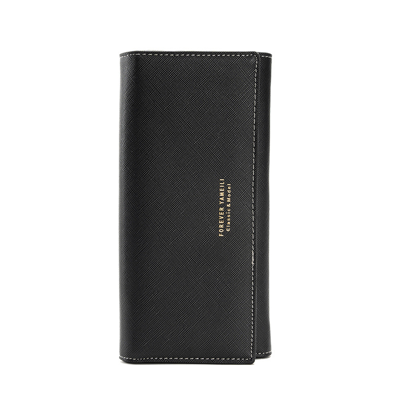 V888-ELOSUNG18260-202505191152-00 Black PU Slim Wallet with Polyester Interior - Stylish Clutch for Cards and Cash - Image 1