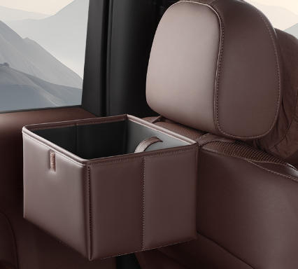 V888-ELOSUNG19138-226742-00 Brown Foldable Car Trash Bin and Storage Box - 23x17x15cm, Space-Saving, Convenient Design - Image 1