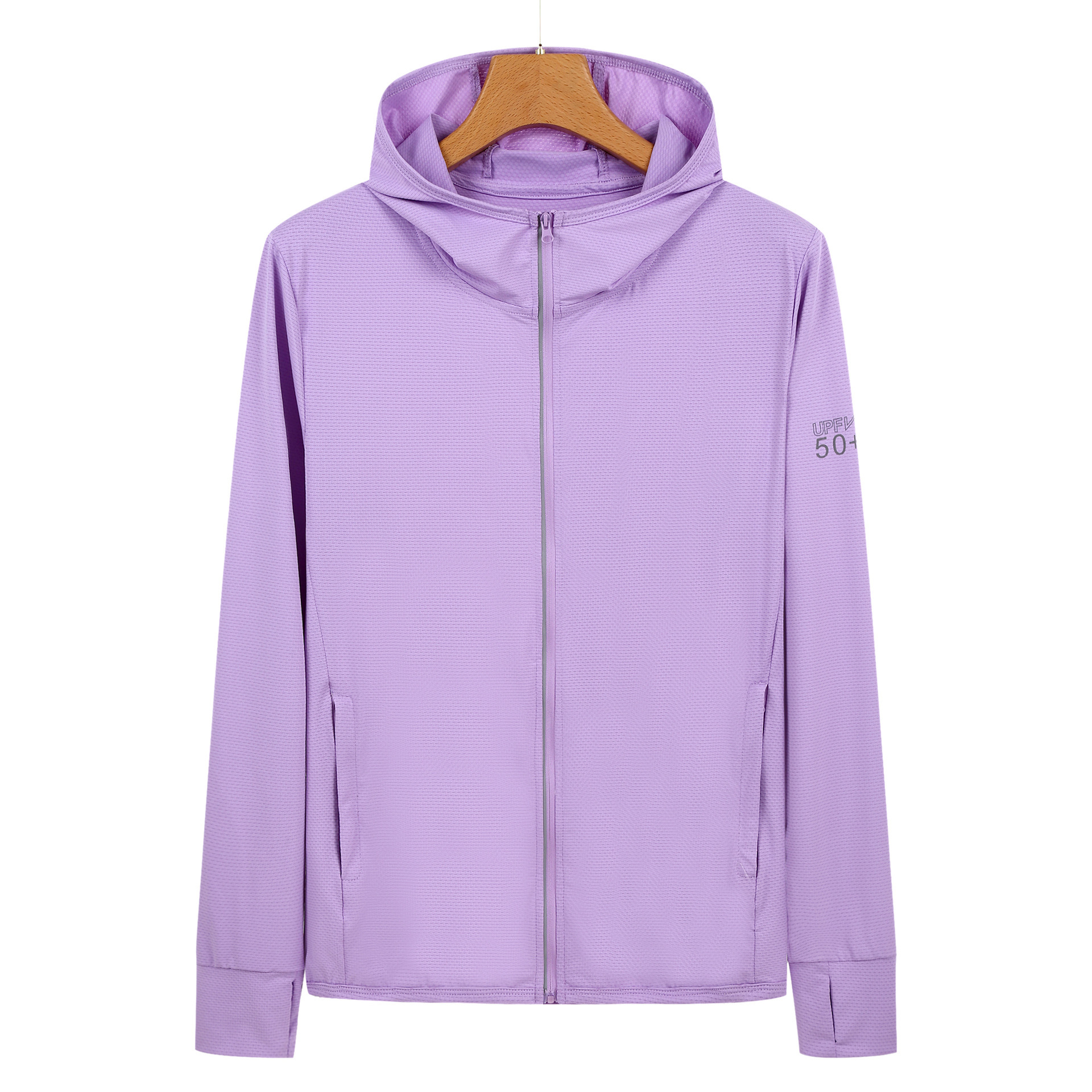 V888-ELOSUNG19277-202502241121-00 M Purple Long Sleeve UV Protection Summer Breathable Knitted Ice Silk Outdoor Sun Protection Clothing - Unisex Thin Sunscreen Shirt - Image 1