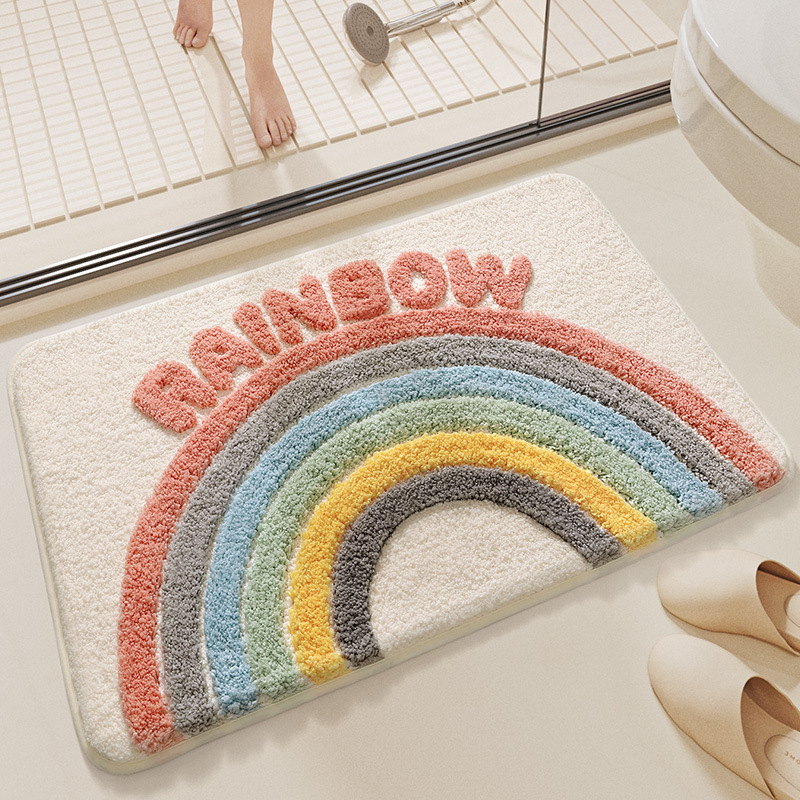V888-ELOSUNG19376-202502261712-00 Rainbow Bath Mat - Super Absorbent, Non-Slip Bathroom Floor Mat - 50x80cm - Image 1