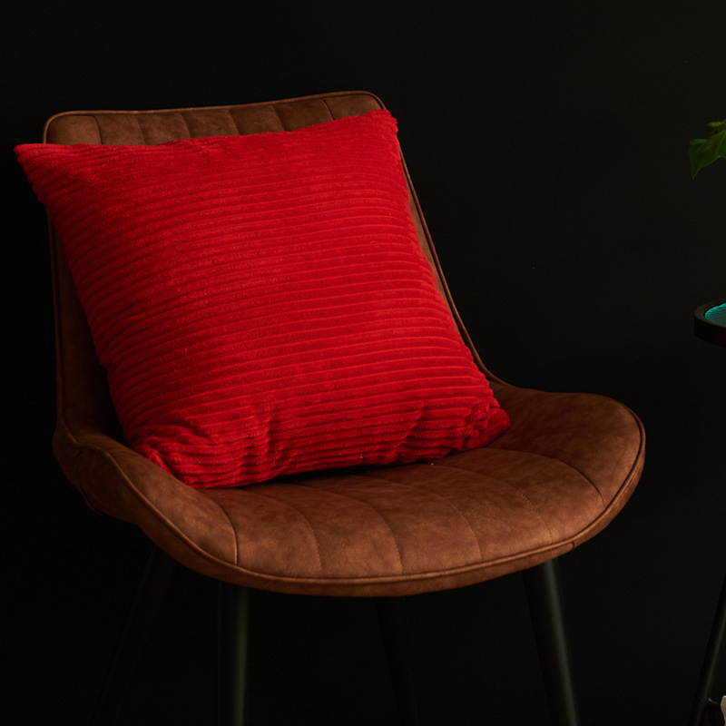 V888-ELOSUNG19397-202502281108-00 Red Set of 4 Corduroy Pillow Covers - Solid Color Minimalist Throw Cushion Covers - 45x45cm (Pillow Inserts are NOT Included) - Image 1