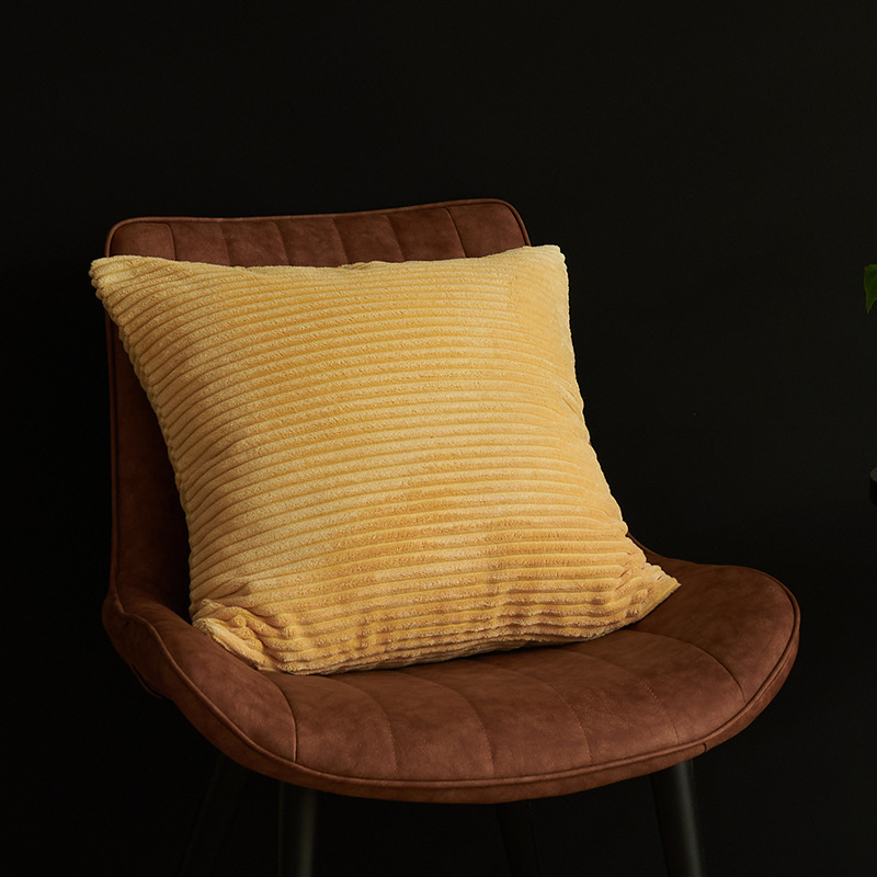 V888-ELOSUNG19407-202502281109-00 Bright Yellow Set of 4 Corduroy Pillow Covers - Solid Color Minimalist Throw Cushion Covers - 45x45cm (Pillow Inserts are NOT Included) - Image 1