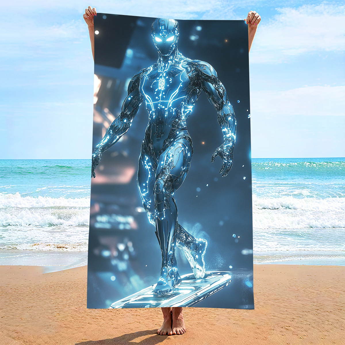 V888-ELOSUNG19513-202503071340-00 2 pcs Extra Large Microfiber Double-Sided Beach Towel, Quick-Drying and Portable - STJ-003-X18 - Image 1