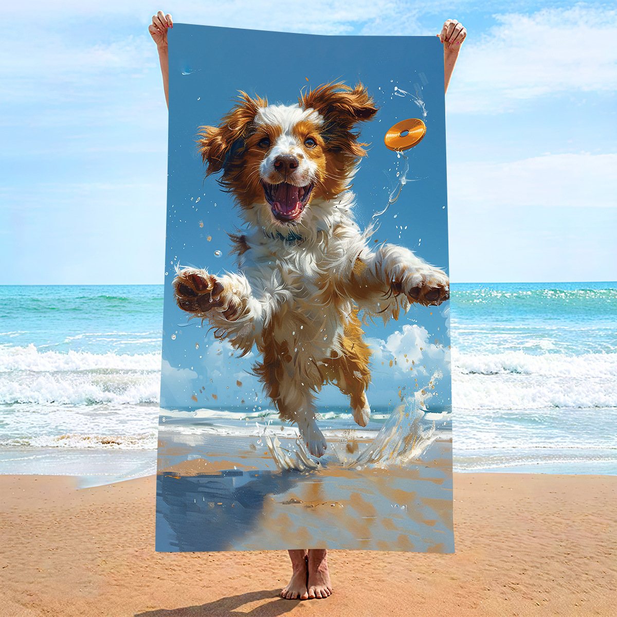 V888-ELOSUNG19518-202503071340-00 2 pcs Extra Large Microfiber Double-Sided Beach Towel, Quick-Drying and Portable - STJ-003-X23 - Image 1