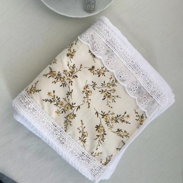 V888-ELOSUNG19826-202503181015-00 2 PCS Yellow Small Flower B 100% Cotton Solid Color Thickened Adult Face Towel with Floral Soft Texture - 35 x 75cm - Image 1