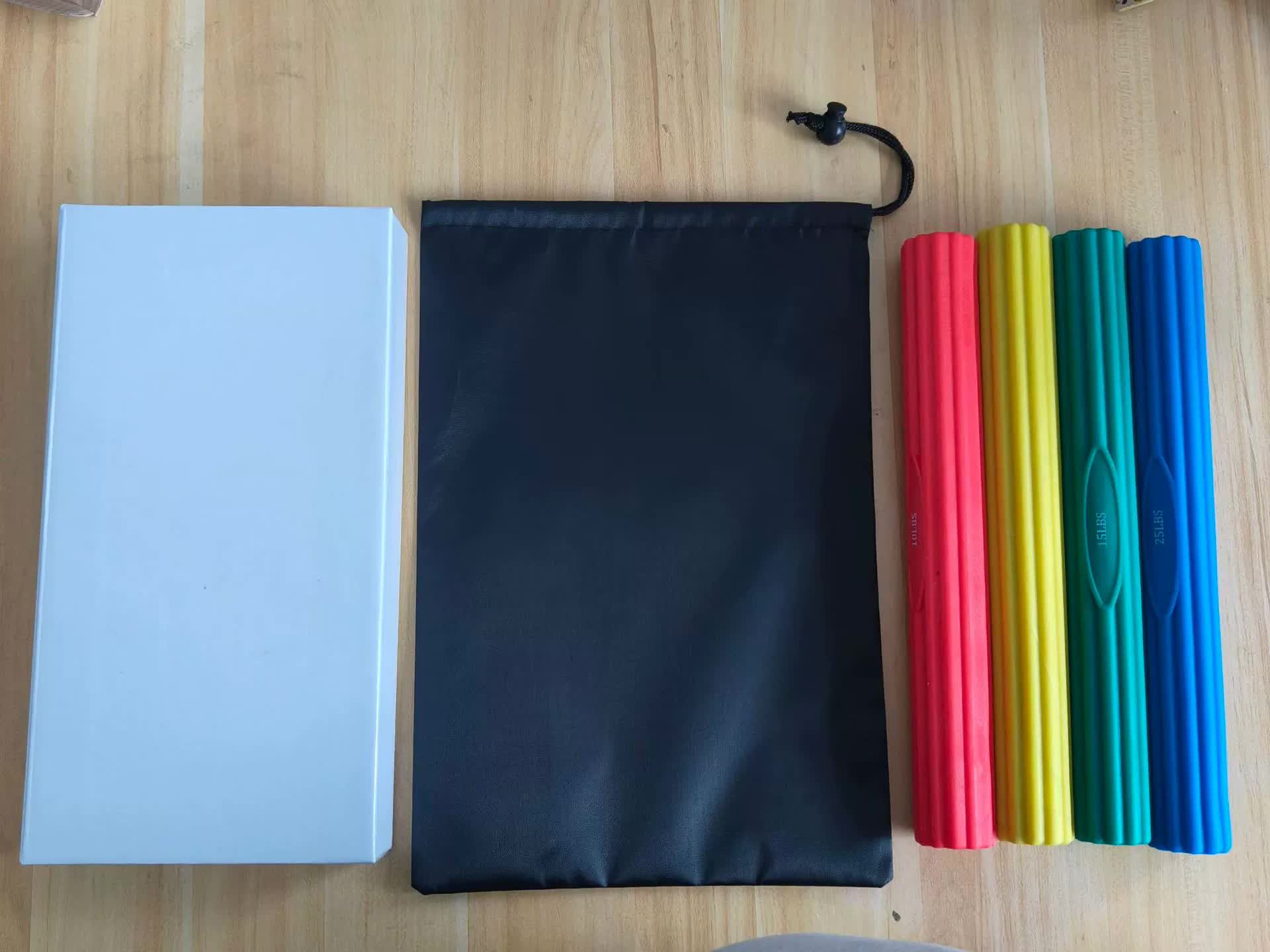 V888-ELOSUNG20277-226028-00 Multifunctional Resistance Bar Set | Yoga Fitness Toning Tool, Muscle Relaxation, Grip Strength Improvement | 4-Piece Set with Stretching and Recovery Features (5LB、10LB、15LB、25LB) - Image 1