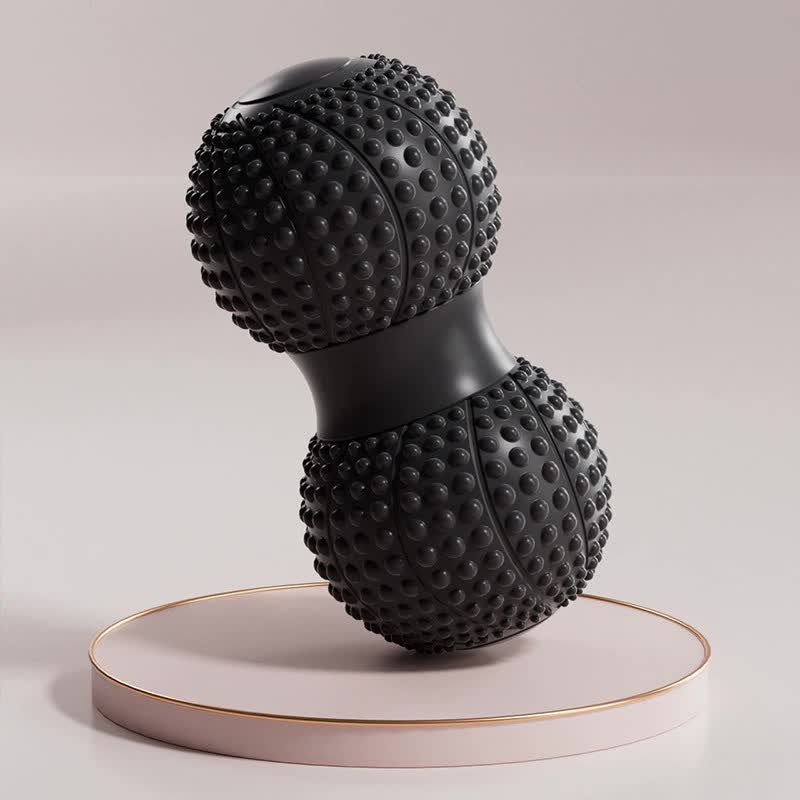 V888-ELOSUNG20296-225764-00 Black 2pcs Fascia Ball Foot Arch Massager Peanut Ball for Muscle Relaxation, Deep Tissue Release, Yoga Massage 6.5*6.5*13CM - Image 1