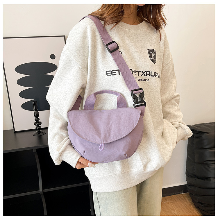 V888-ELOSUNG20447-202502241359-00 Purple Trendy Crescent Crossbody Bag - Unique Design Shoulder Bag 29x6x17 - Image 1