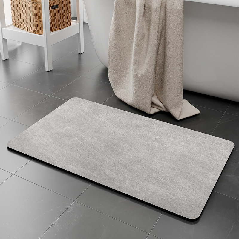 V888-ELOSUNG20620-202502261707-00 Grey Quick-Dry Absorbent Non-Slip Bath Rug for Bathroom, Kitchen & Entryway 60x90cm - Image 1