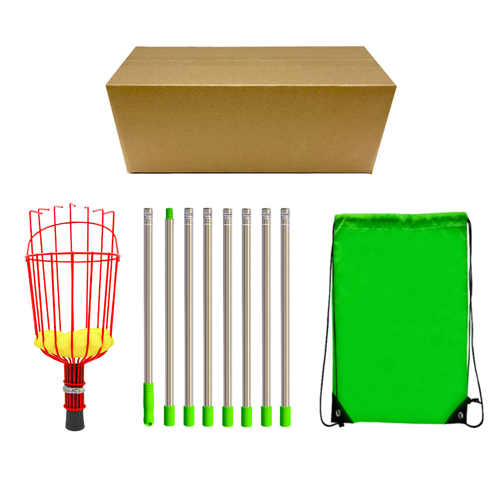 V888-ELOSUNG20659-202502271152-00 Fruit picking tool with telescopic pole - stainless steel fruit picking pole, high altitude tree fruit picking tool 3.2m - Image 1