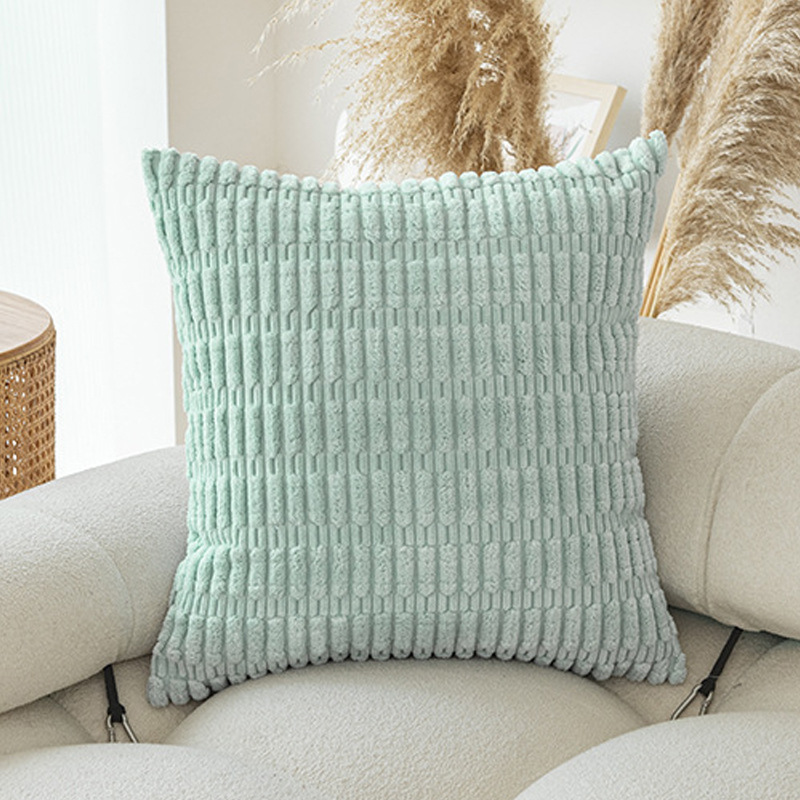 V888-ELOSUNG20723-202502281136-00 Light Light blue Set of 2 Corduroy Style Throw Pillow Covers - Machine Washable 50*50CM - Image 1