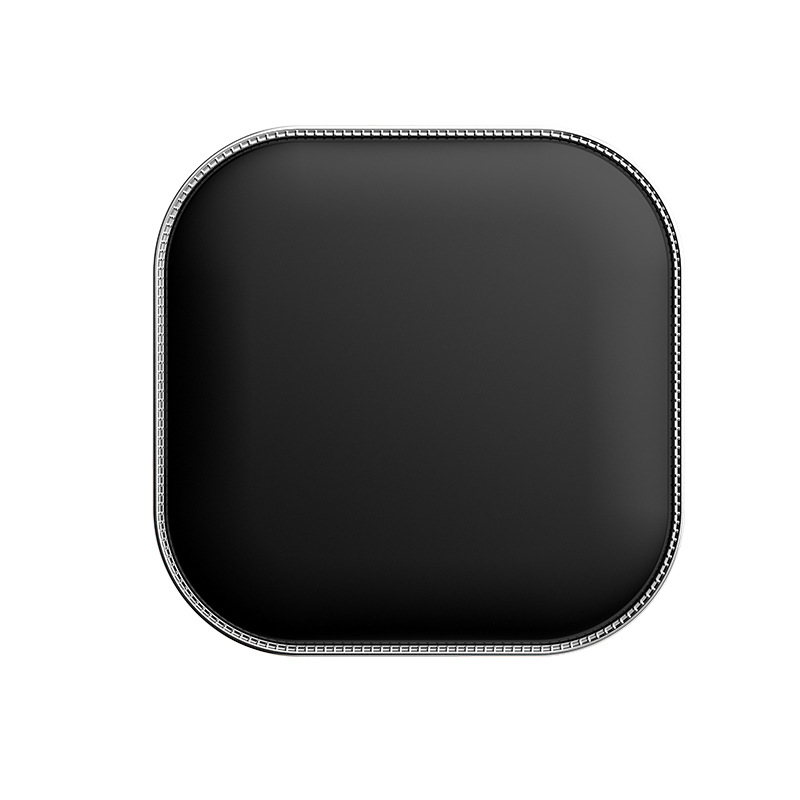 V888-ELOSUNG20737-202503031026-00 Black LED Makeup Mirror with Light - Portable Folding USB Rechargeable Compact Mirror with 3 Color Lighting - Image 1