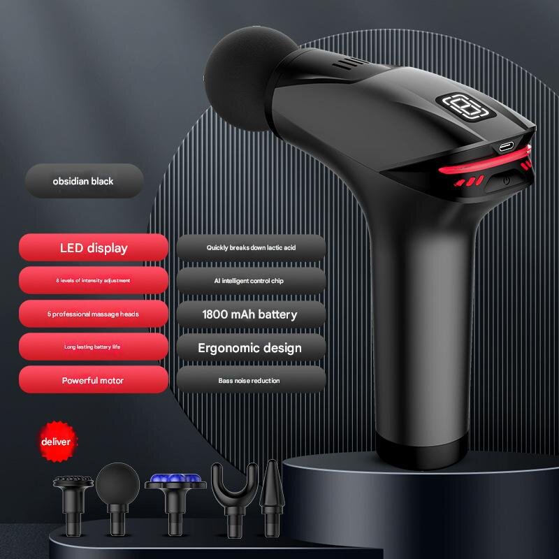 V888-ELOSUNG20955-202503121507-00 Black Fitness Muscle Relief Gun - Mini, Cold Pack, LED Display - Image 1