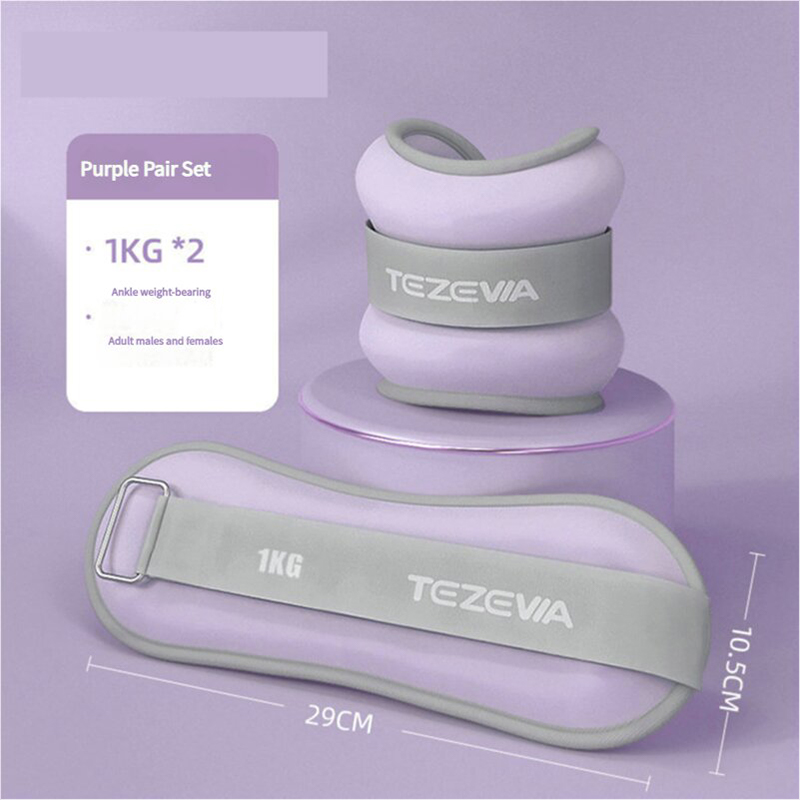 V888-ELOSUNG21062-226043-00 Purple Adjustable Weighted Leg & Wrist Sandbag Set - 1kg Each for Fitness, Running, and Dance Training - Image 1