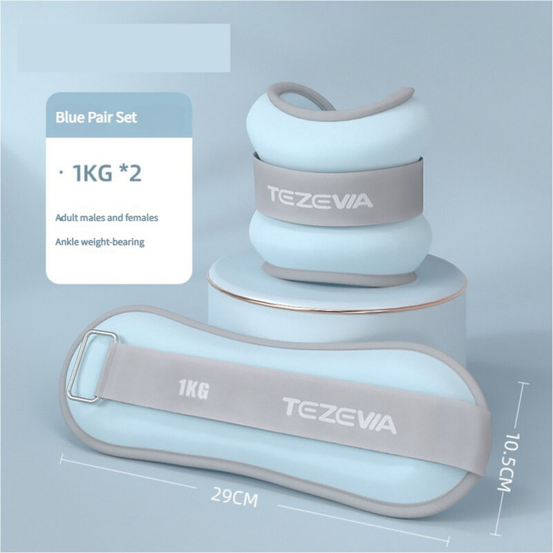 V888-ELOSUNG21064-226038-00 Blue Adjustable Weighted Leg & Wrist Sandbag Set - 1kg Each for Fitness, Running, and Dance Training - Image 1