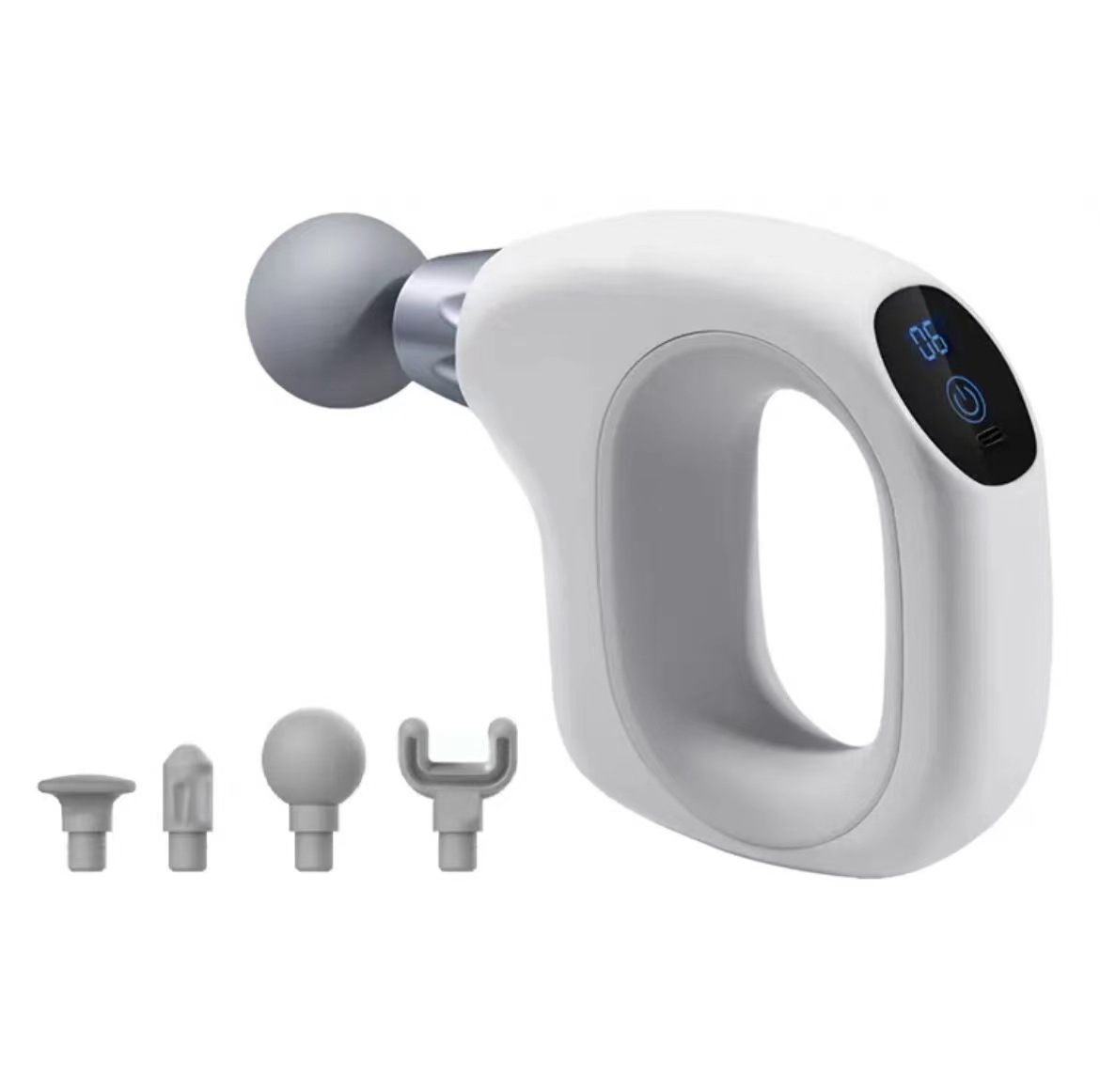 V888-ELOSUNG21159-226758-00 White Mini Handheld Fascia Gun – Quiet, Portable, and Adjustable 12-Speed Muscle Massager for Neck, Back, and Full Body Relief, ABS+TRP Material - Image 1