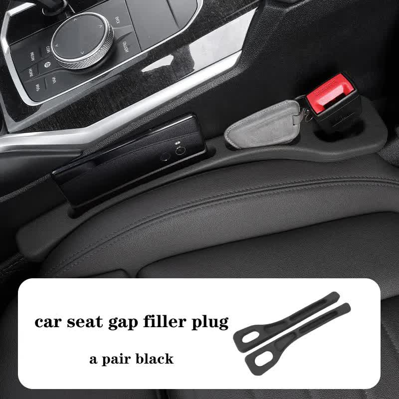 V888-ELOSUNG21162-226688-00 Black Car Seat Gap Filler – 2 Pieces Car Interior Storage Organizer for Front Seat Seam - Image 1