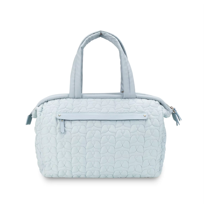 V888-ELOSUNG21167-202508141726-00 Blue Quilted Pattern Large Capacity Mummy Bag - Stylish Baby Diaper Bag for Moms, Baby Stroller Bag with Multiple Compartments - Image 1