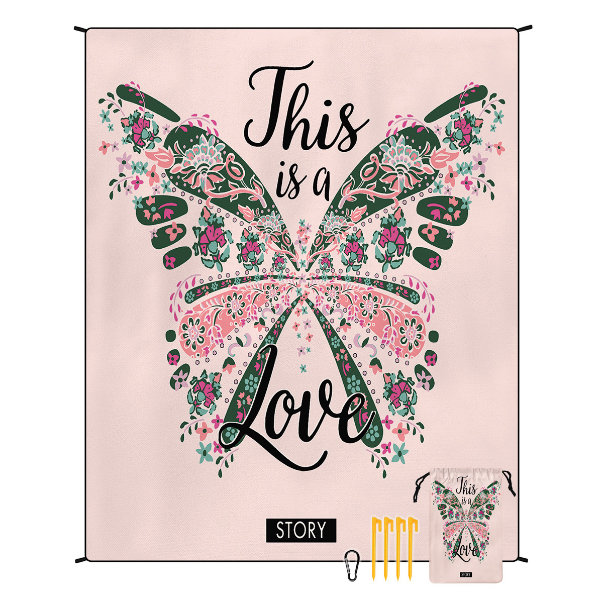 V888-ELOSUNG21237-202502241446-00 Style STD-001-28 Pink Quick Dry Beach Mat Sand Proof Waterproof Outdoor Picnic Blanket - Compact & Lightweight - Image 1