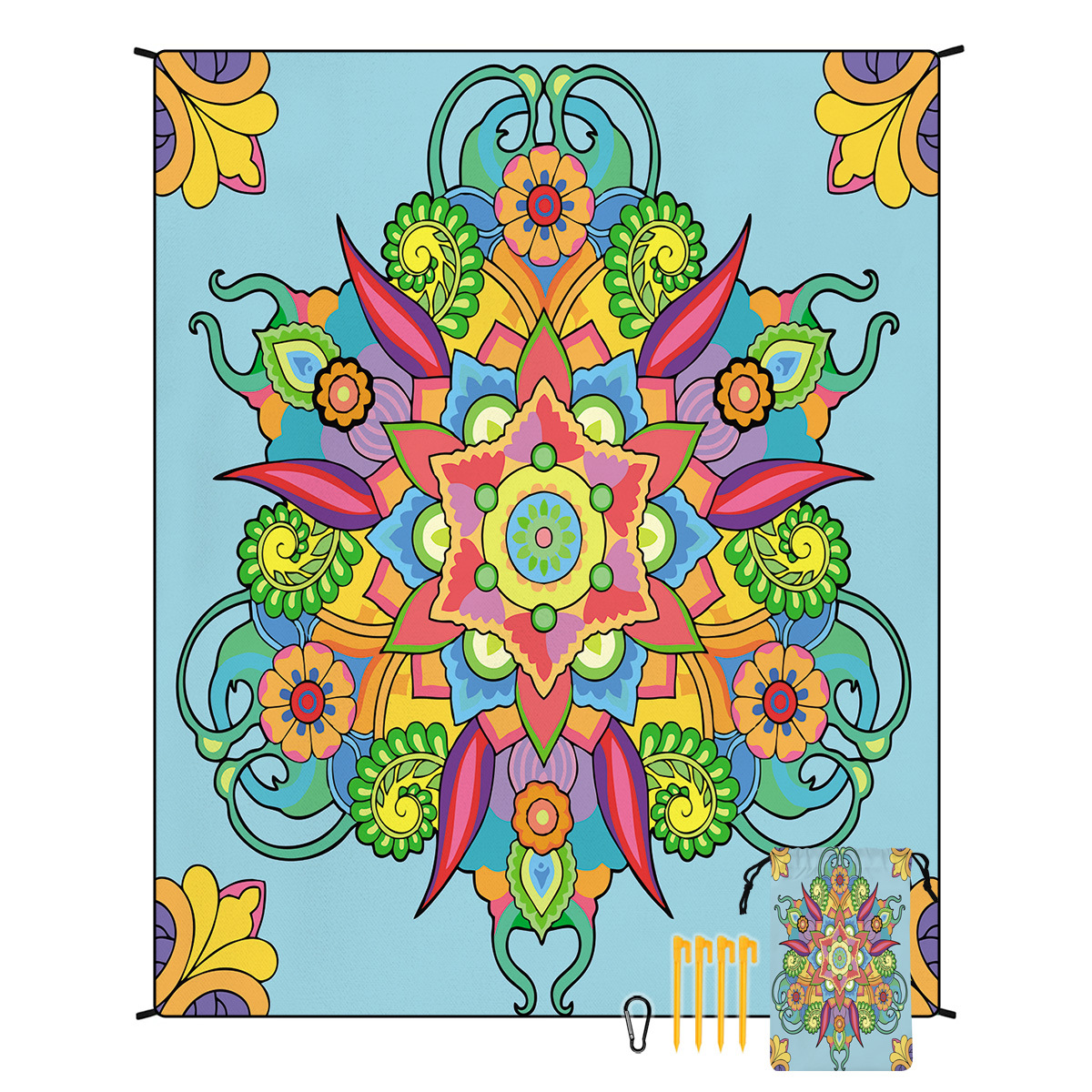 V888-ELOSUNG21246-202502241511-00 Style STD-001-37 Colorful Quick Dry Beach Mat Sand Proof Waterproof Outdoor Picnic Blanket - Compact & Lightweight - Image 1