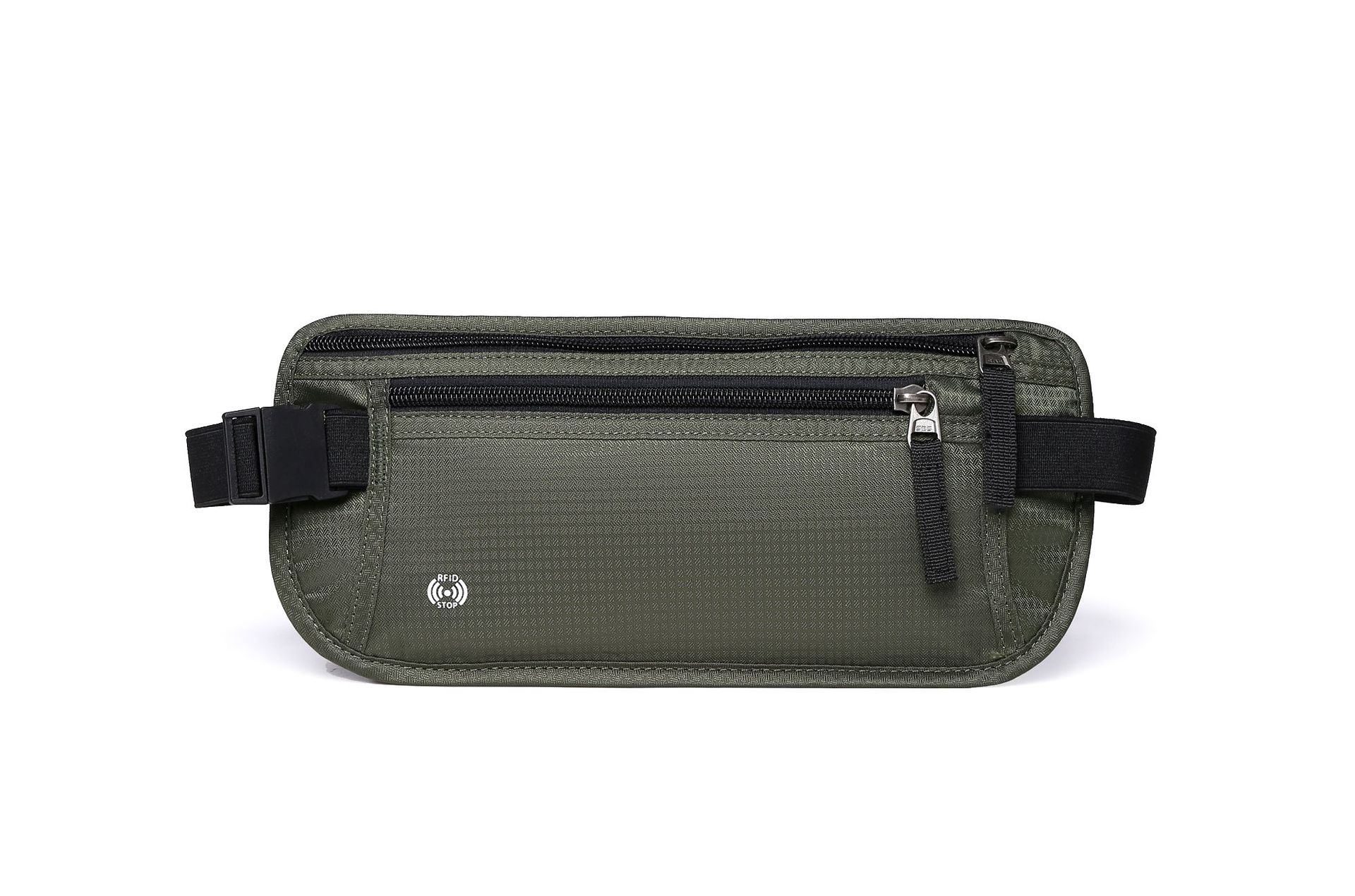 V888-ELOSUNG21411-202502271205-00 Dark Green Nylon Travel Waist Pack - Waterproof, RFID Blocking, Lightweight - Image 1