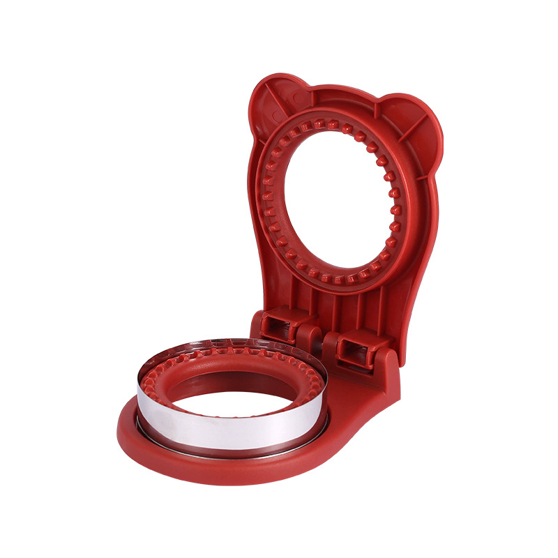 V888-ELOSUNG21431-202502281046-00 3 Pcs Red Round Sandwich Sealer & Cutter - Safe Hand Guard Design, DIY Pocket Bread Mold - Image 1