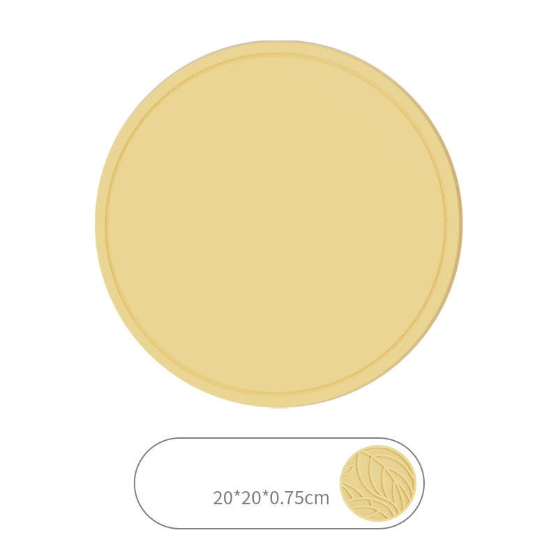 V888-ELOSUNG21637-202503071341-00 Yellow 3 Pcs Premium Silicone Round Heat-Resistant Pad - 20cm Durable Kitchen Pot Mat with Anti-Slip Design - Image 1