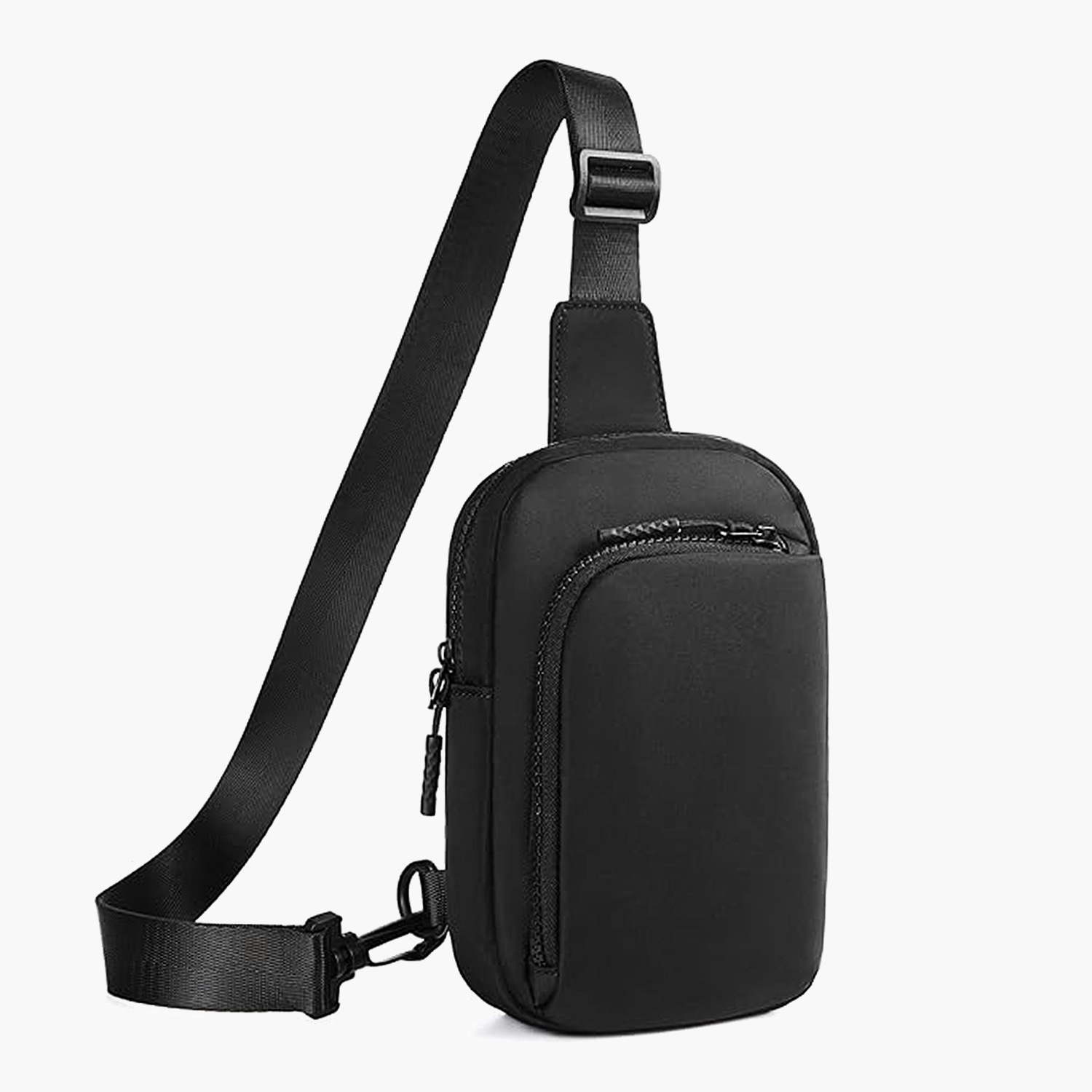 V888-ELOSUNG21705-202503111145-00 Black Trendy Waterproof Sling Bag - Lightweight Crossbody Chest Pack, Adjustable Strap - Image 1