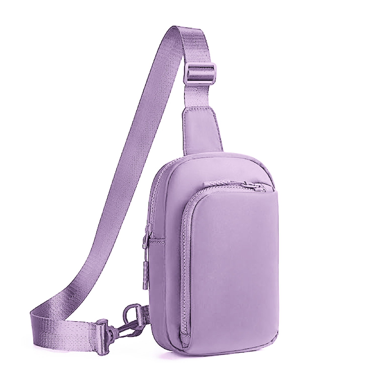 V888-ELOSUNG21707-202503111147-00 Light Purple Trendy Waterproof Sling Bag - Lightweight Crossbody Chest Pack, Adjustable Strap - Image 1