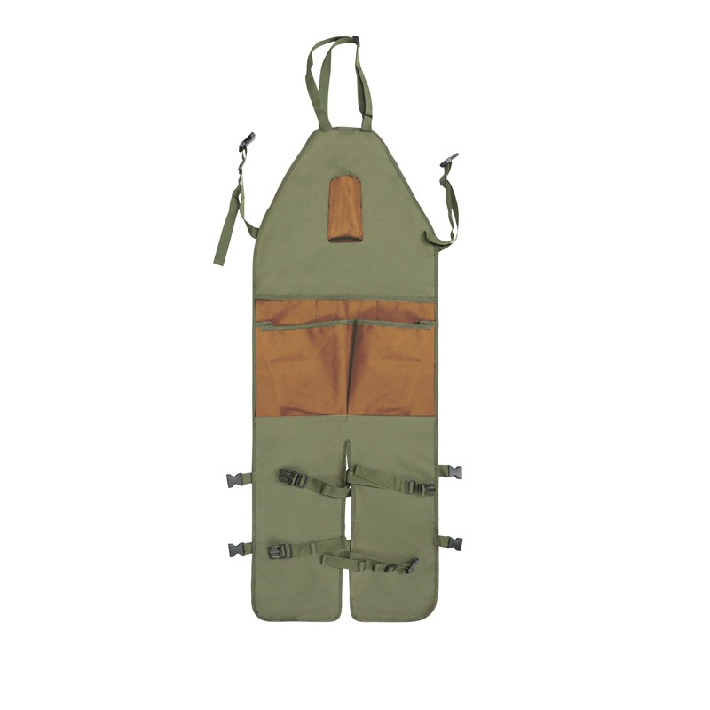 V888-ELOSUNG21850-202503121529-00 Green And Brown Gardening Leg Apron - Oxford Fabric, Multi-Pocket, Extended Design, 118x45cm, 450g - Image 1