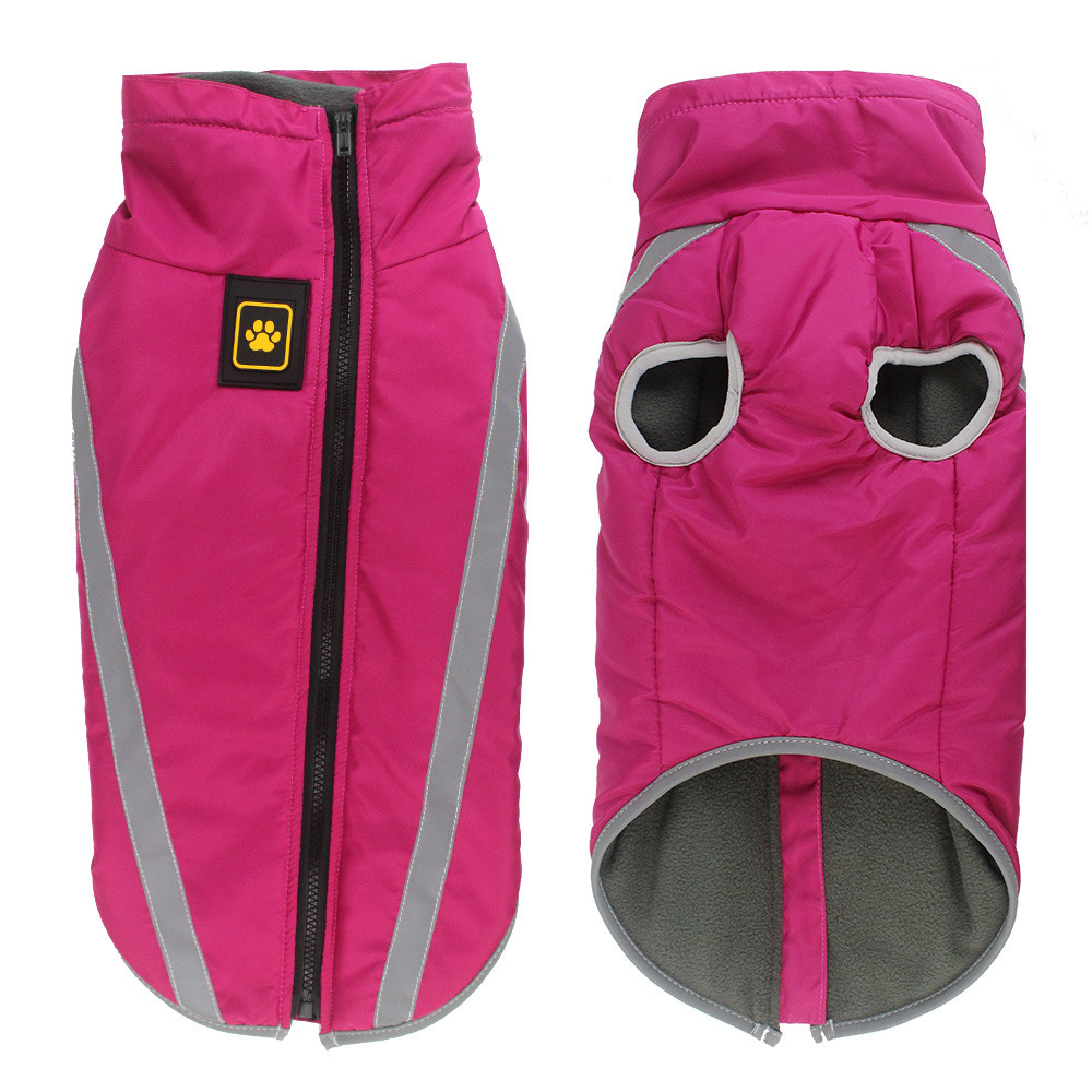 V888-ELOSUNG21894-202503131525-00 Size 2XL Pink Reflective Winter Dog Jacket - Warm & Waterproof Outdoor Coat for Large Breeds - Image 1